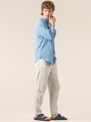 Living Crafts Comfort fit Button Up Shirt 'ROB' in Blue