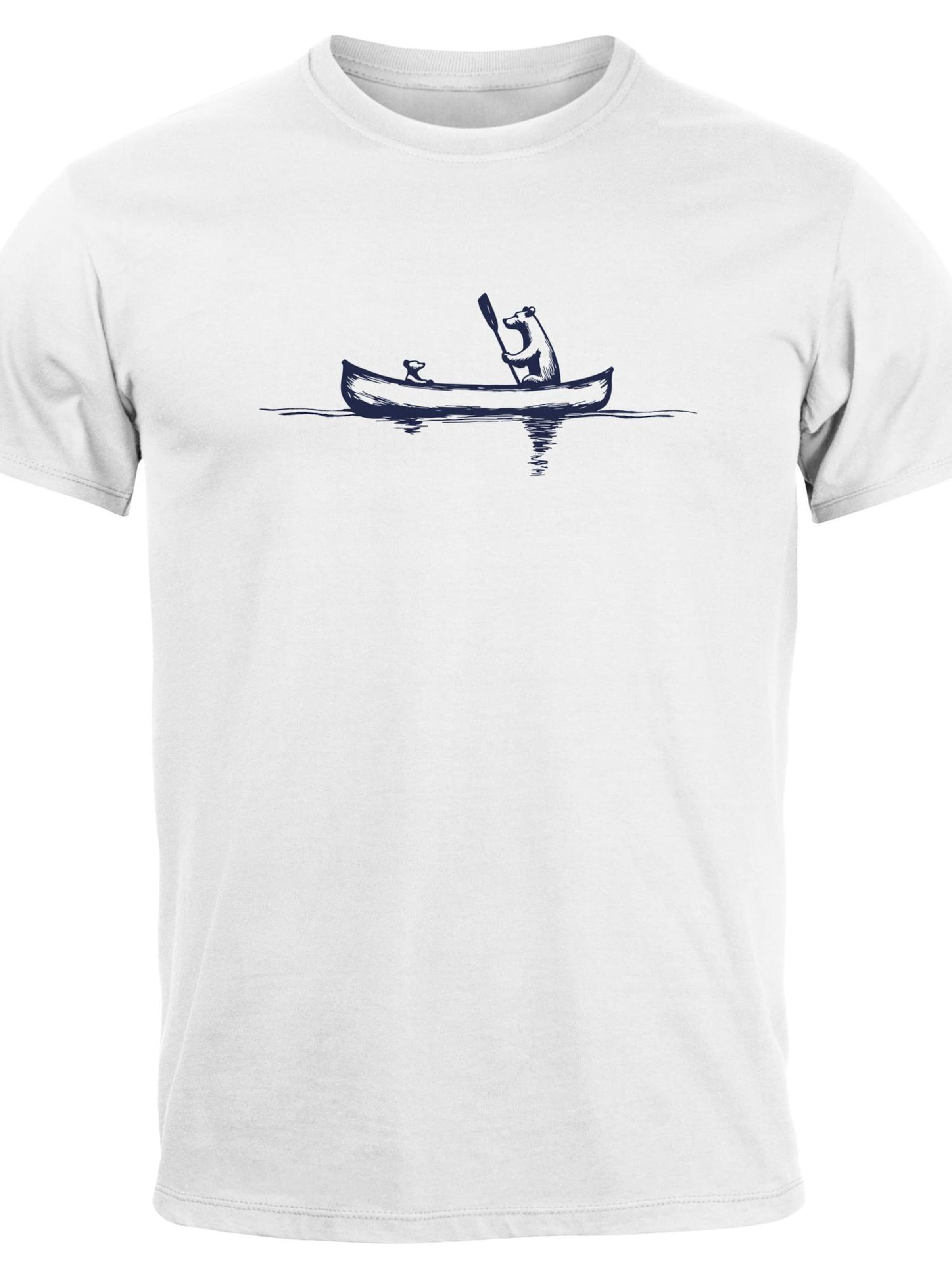 Neverless Shirt 'Bär Kanu' in White: front