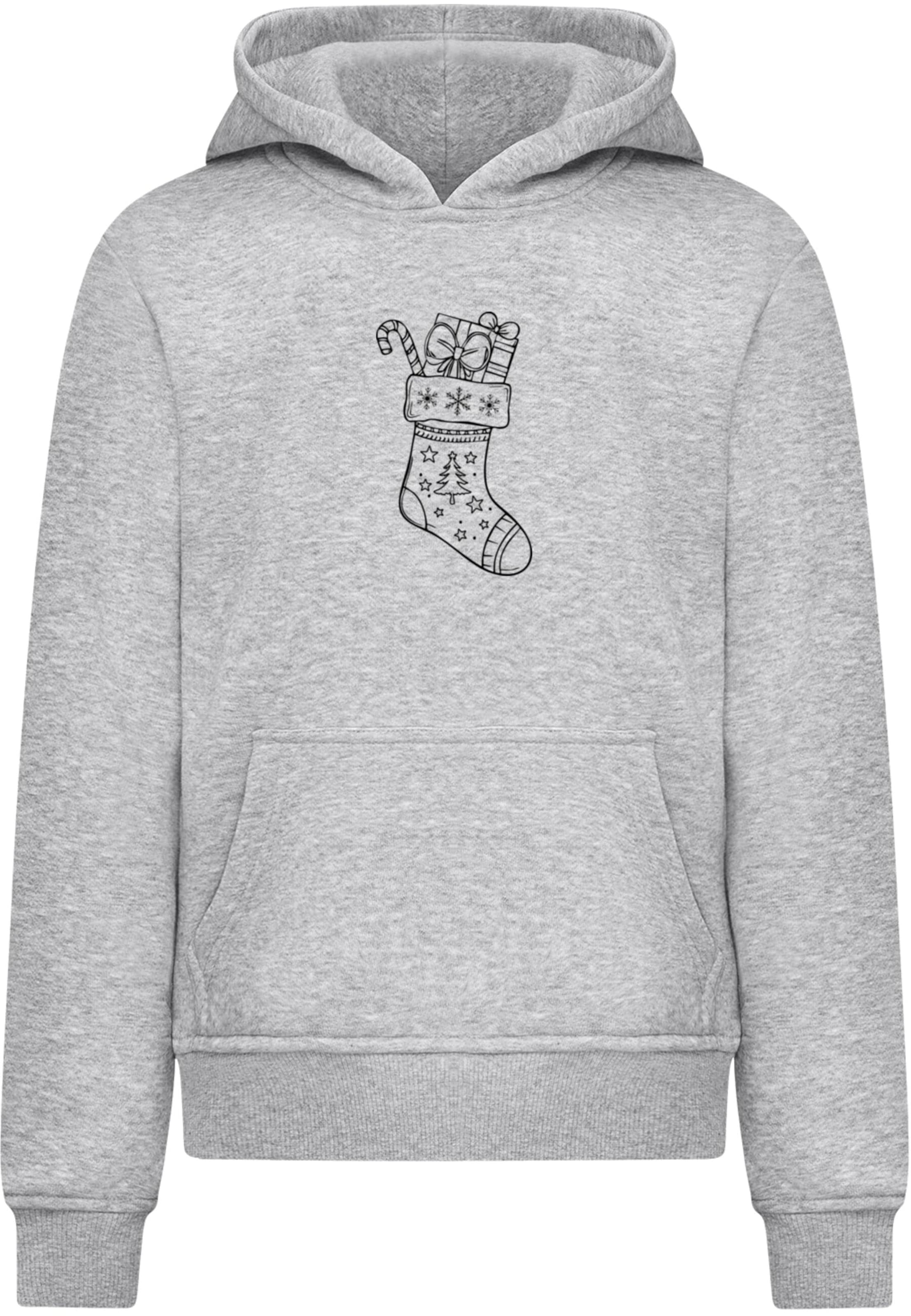 Merchcode Sweatshirt 'Christmas Socks' in Grey: front