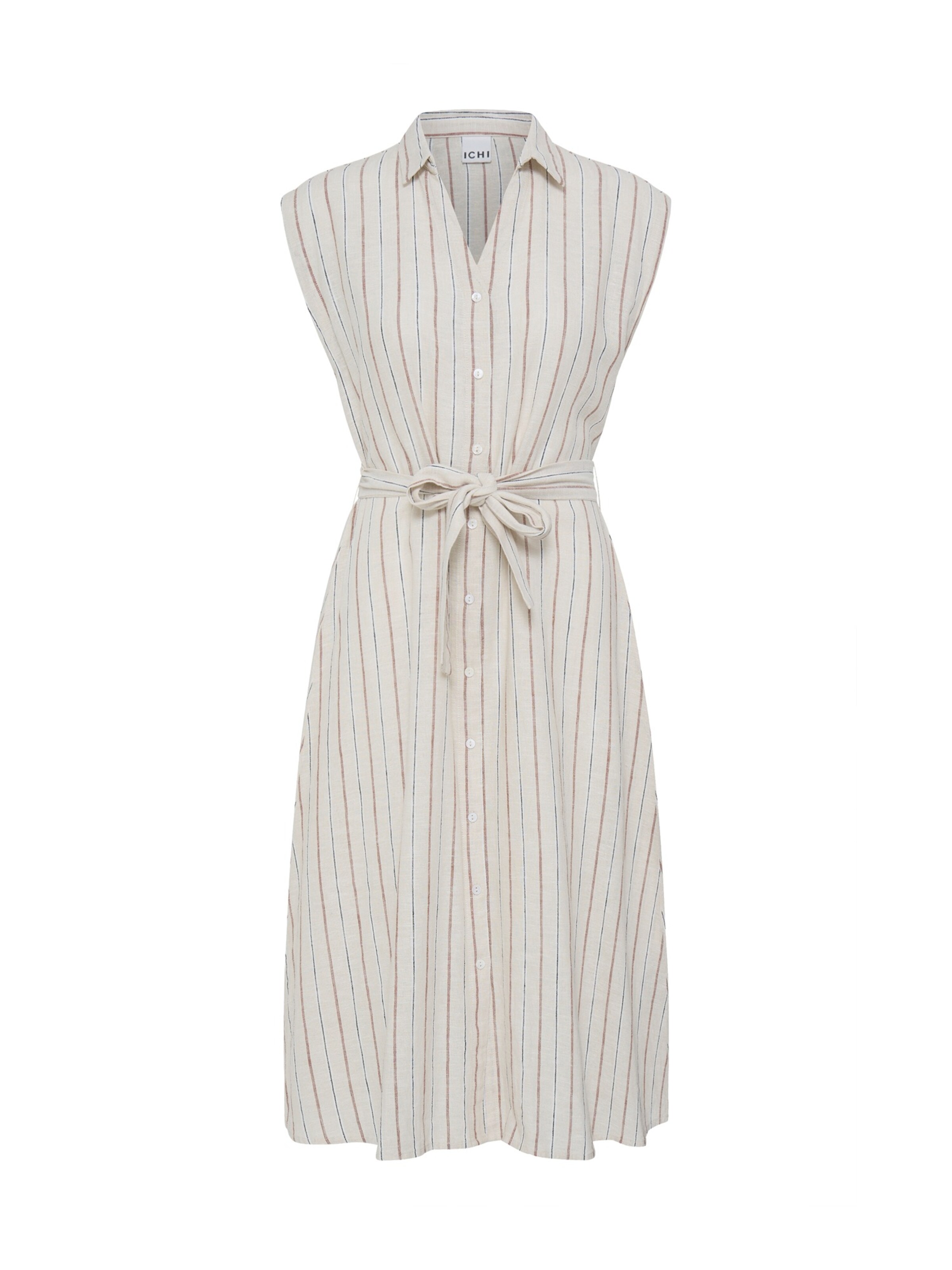 ICHI Robe-chemise 'IHLINNO' en noisette / pétrole, Vue avec produit