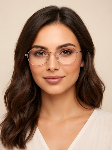 Lunettes 'Lennon' VEYREY en or : devant