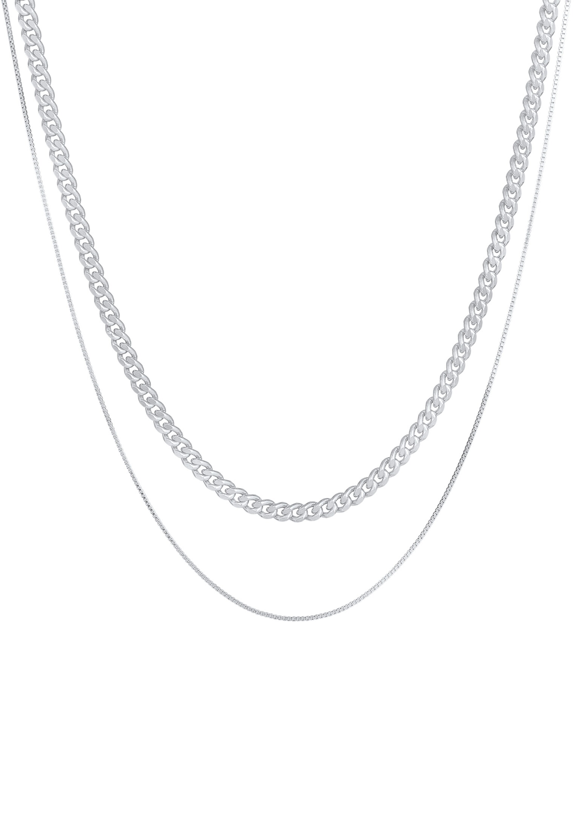 KUZZOI Halskette Basic Kette in Silber