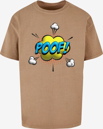 T-Shirt 'Poof Comic' Merchcode en beige : devant