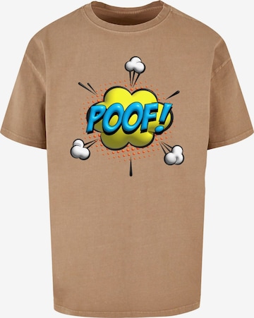 Merchcode T-Shirt 'Poof Comic' in Beige: predná strana