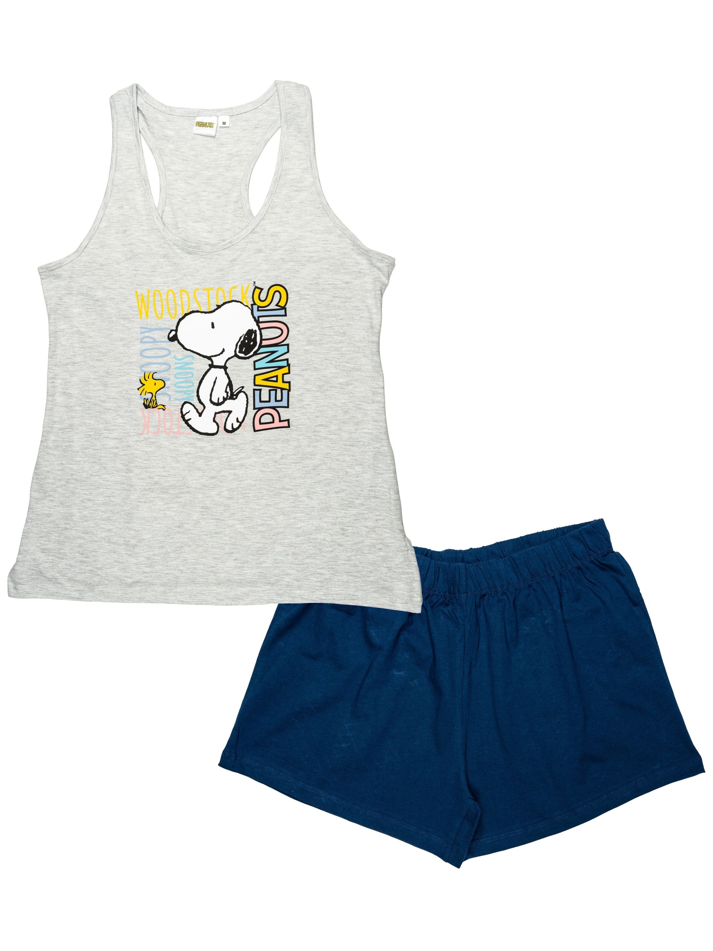 Snoopy & Die Peanuts Shorty in Grau: Vorderseite