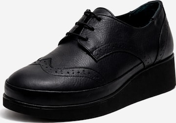 Chaussure à lacets Lorévine en noir : devant