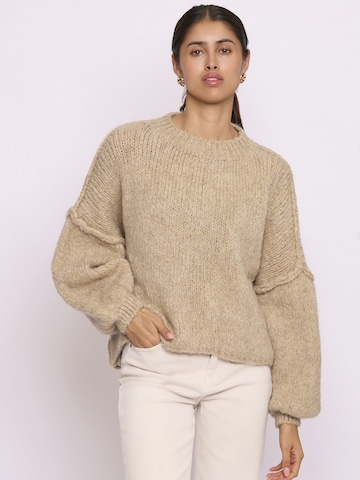 Lilavie Strickpullover ' L' in Beige: Vorderseite