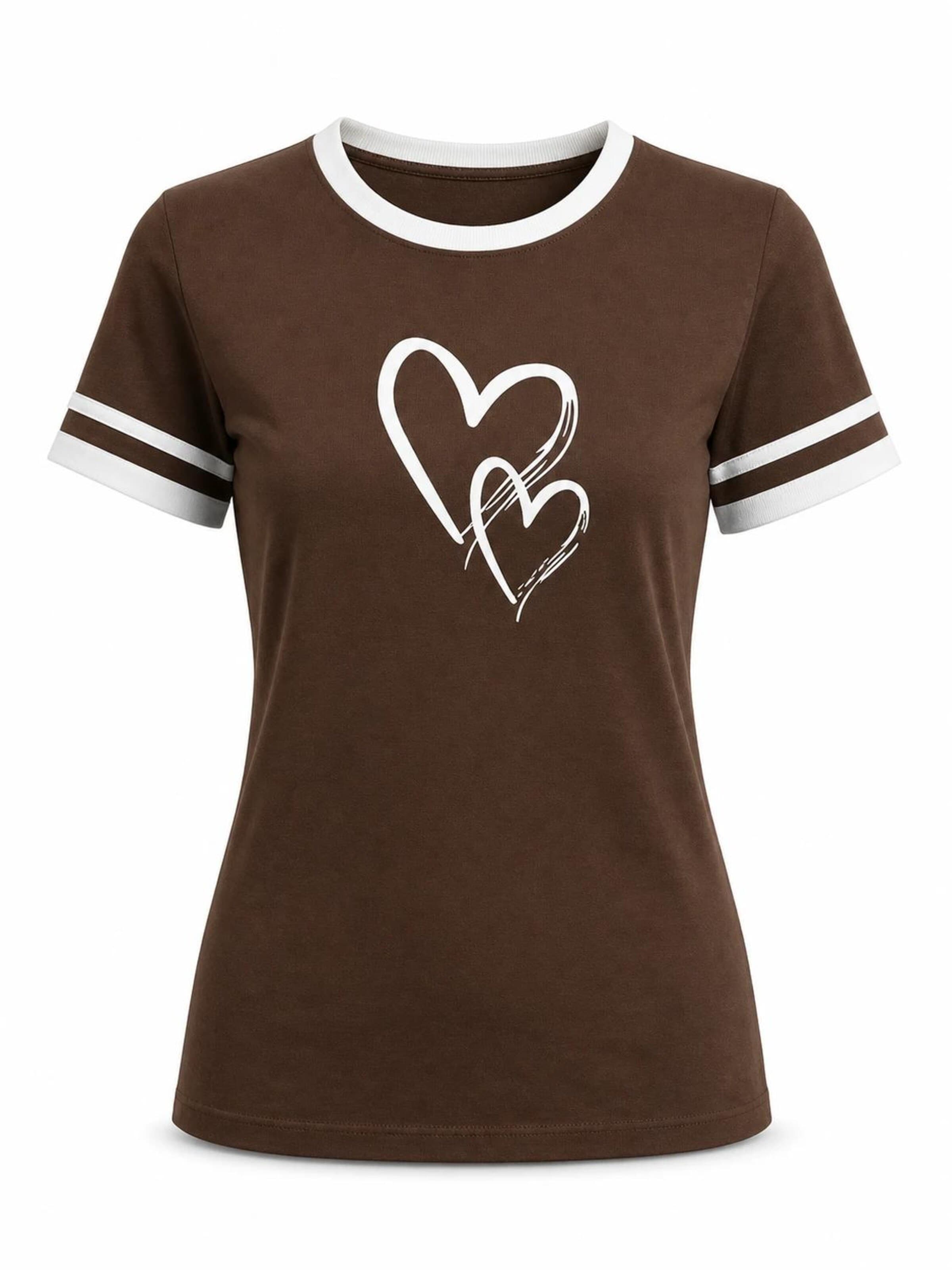 AOTTORI Shirt 'Herzliebe' in Brown: front