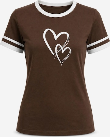 AOTTORI Shirt 'Herzliebe' in Brown: front