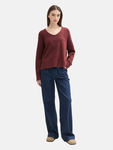 TOM TAILOR DENIM Sweater in Red