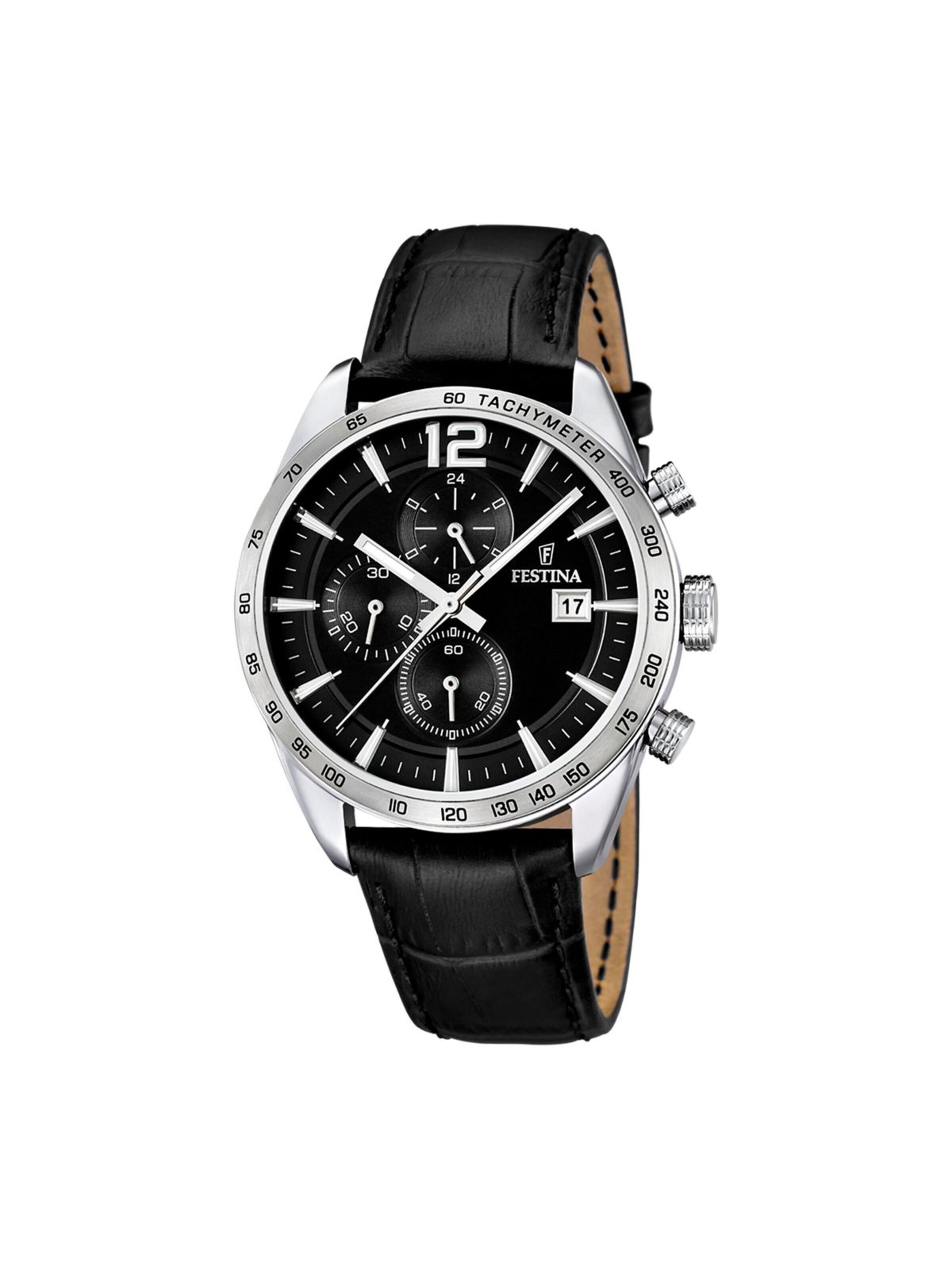 FESTINA Analogové hodinky 'Chronograph TIMELESS CHRONOGRAPH' – černá: přední strana