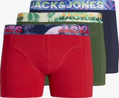 JACK & JONES Boxers 'PAW' en marine / olive / rose / rouge, Vue avec produit