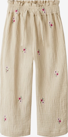 NAME IT Wide Leg Housut 'NMFDUNIANA' värissä beige: etupuoli