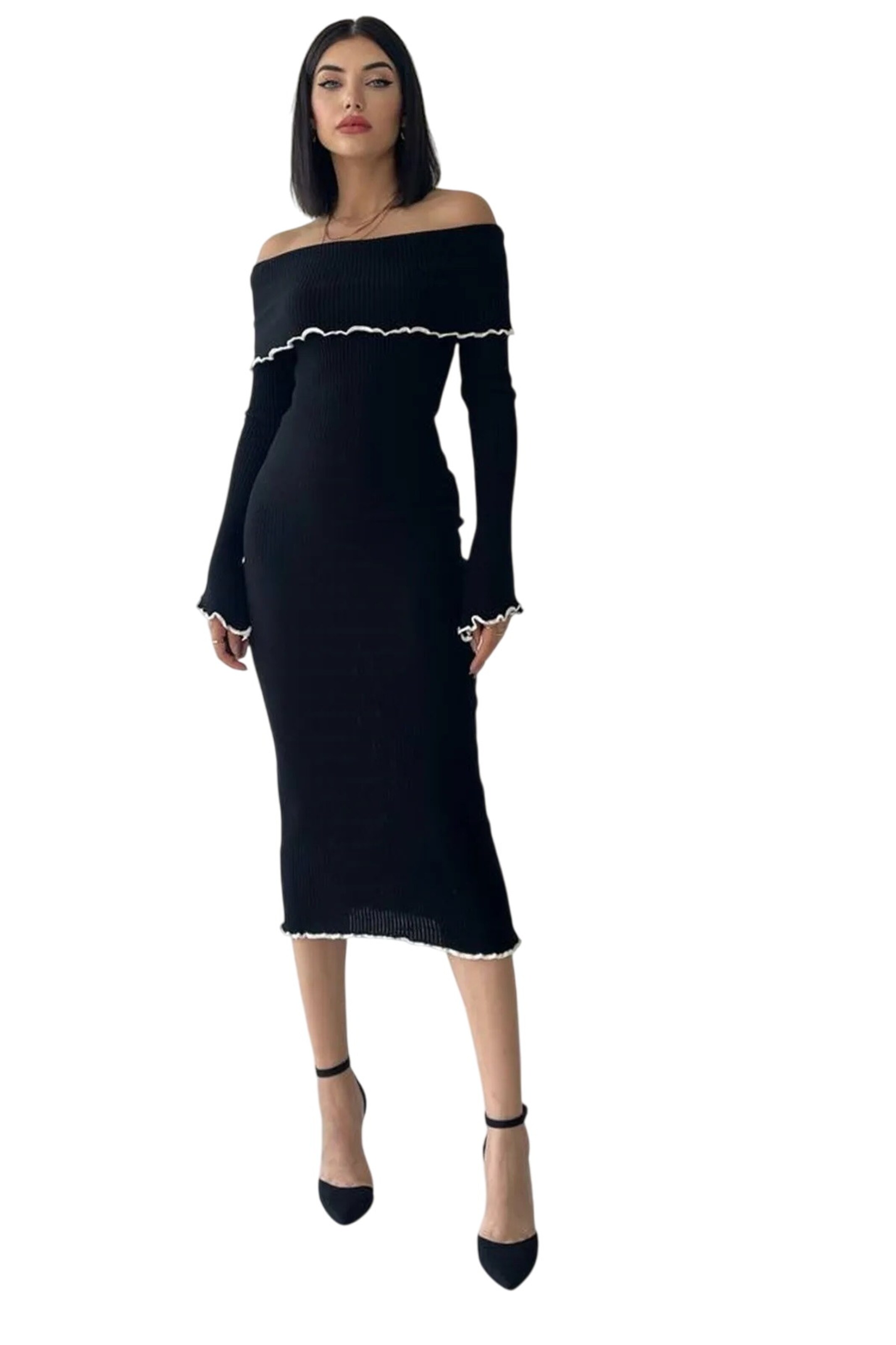 WOMAN VISION Jurk in Zwart: voorkant