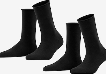 FALKE Socken 'Happy 2-Pack' in Schwarz: Vorderseite