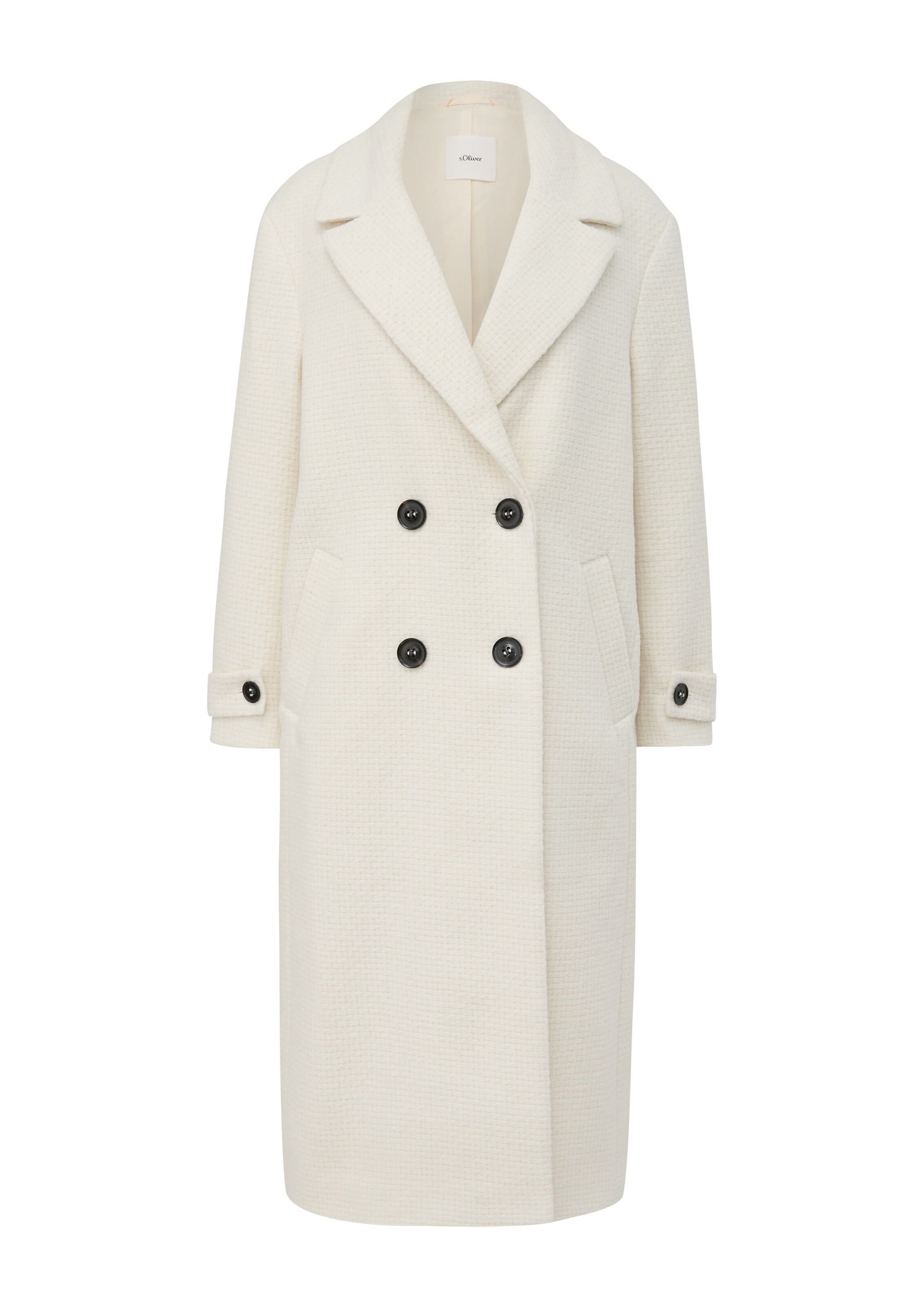 s.Oliver BLACK LABEL Ανοιξιάτικο και φθινοπωρινό παλτό σε λευκό: μπροστά