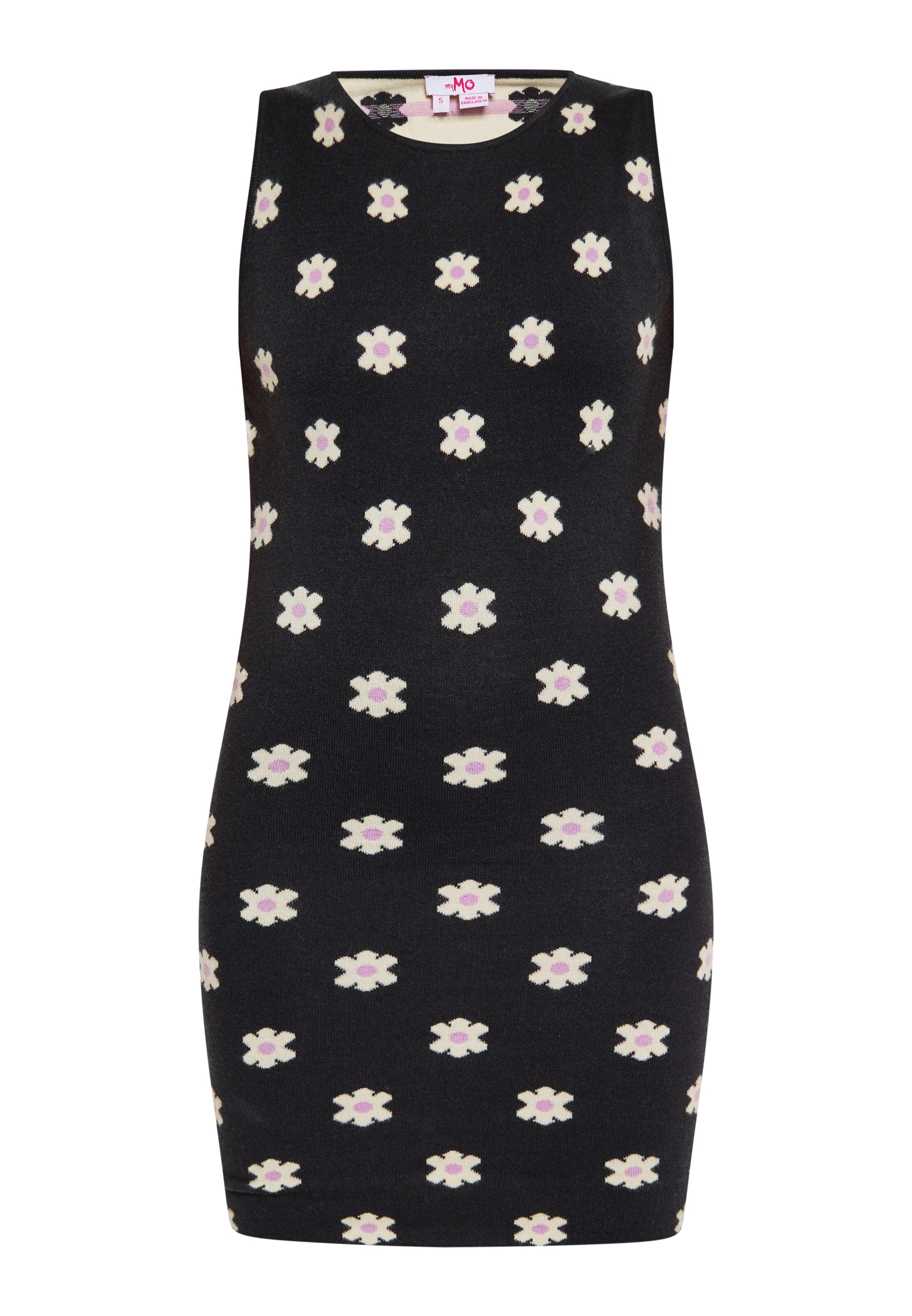 MYMO Strickkleid in Schwarz: Vorderseite