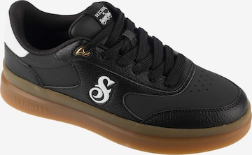 SKECHERS Platform trainers 'Skechers Duraleather Lace Up Snoop Cupsole Sneaker' in Black: front