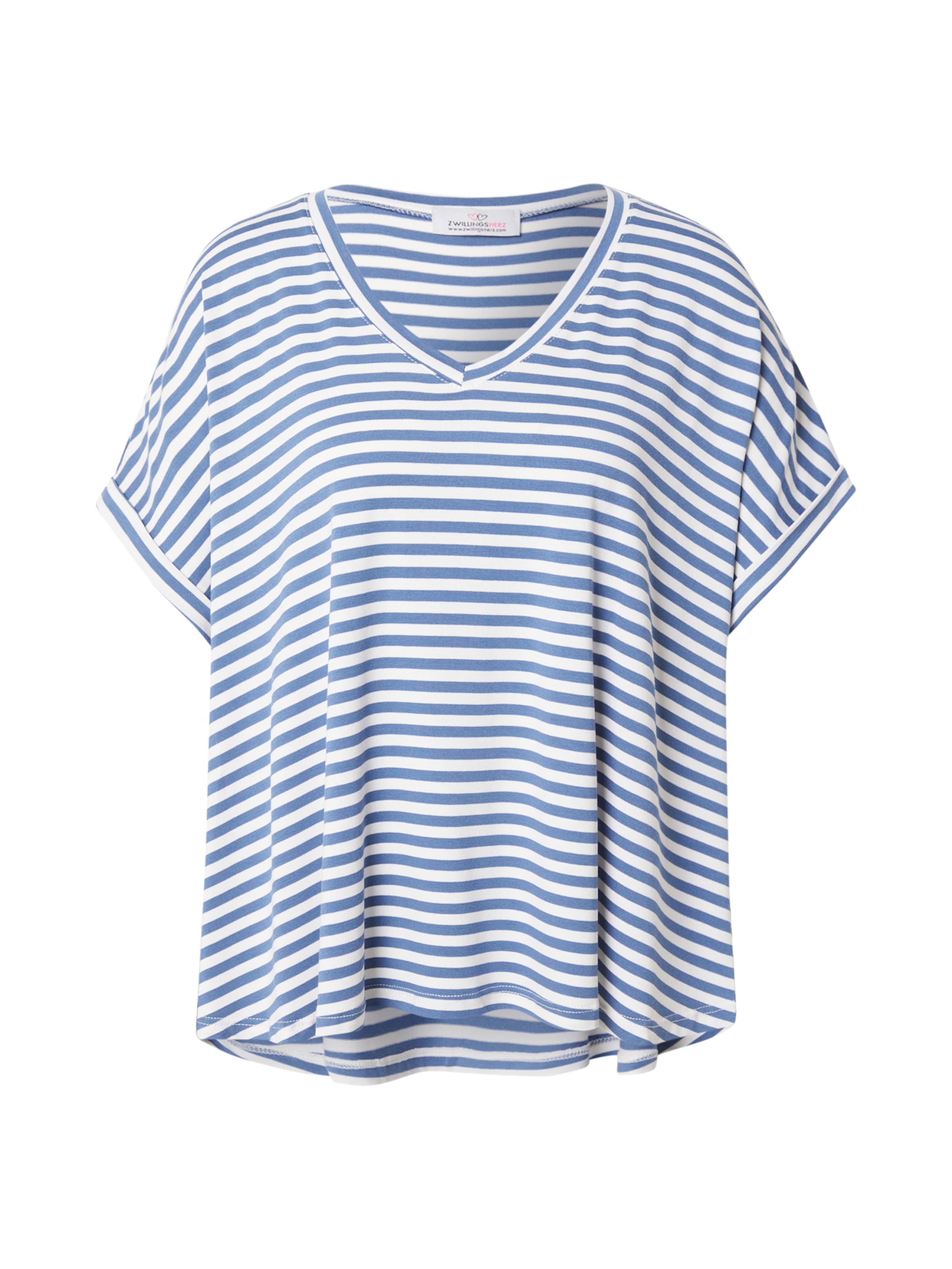 Zwillingsherz Oversized bluse i blå: forside