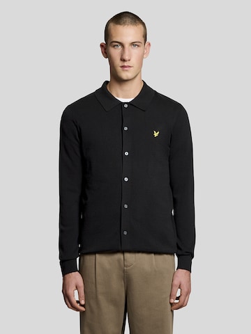 Lyle & Scott Gebreid vest in Zwart: voorkant