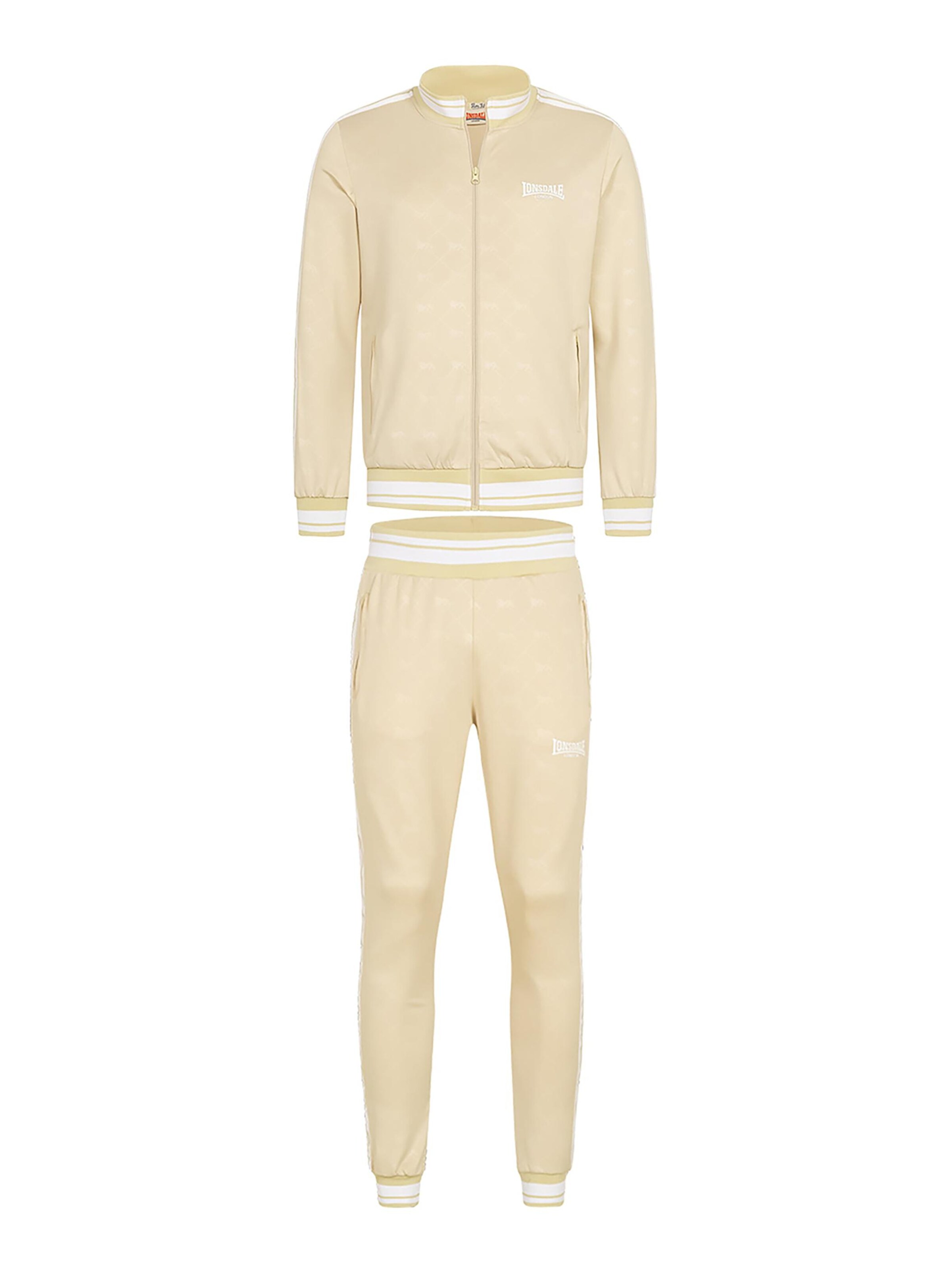 LONSDALE Tracksuit 'Ashwell' in Beige: front