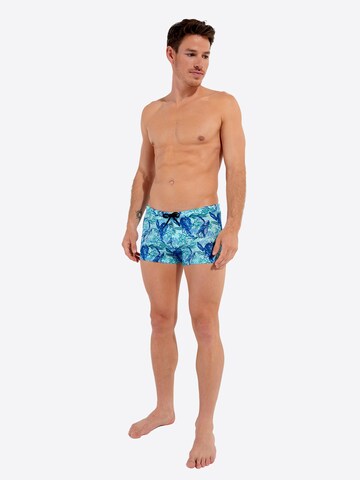 HOM Zwembroek ' Swim Shorts Tartane ' in Blauw