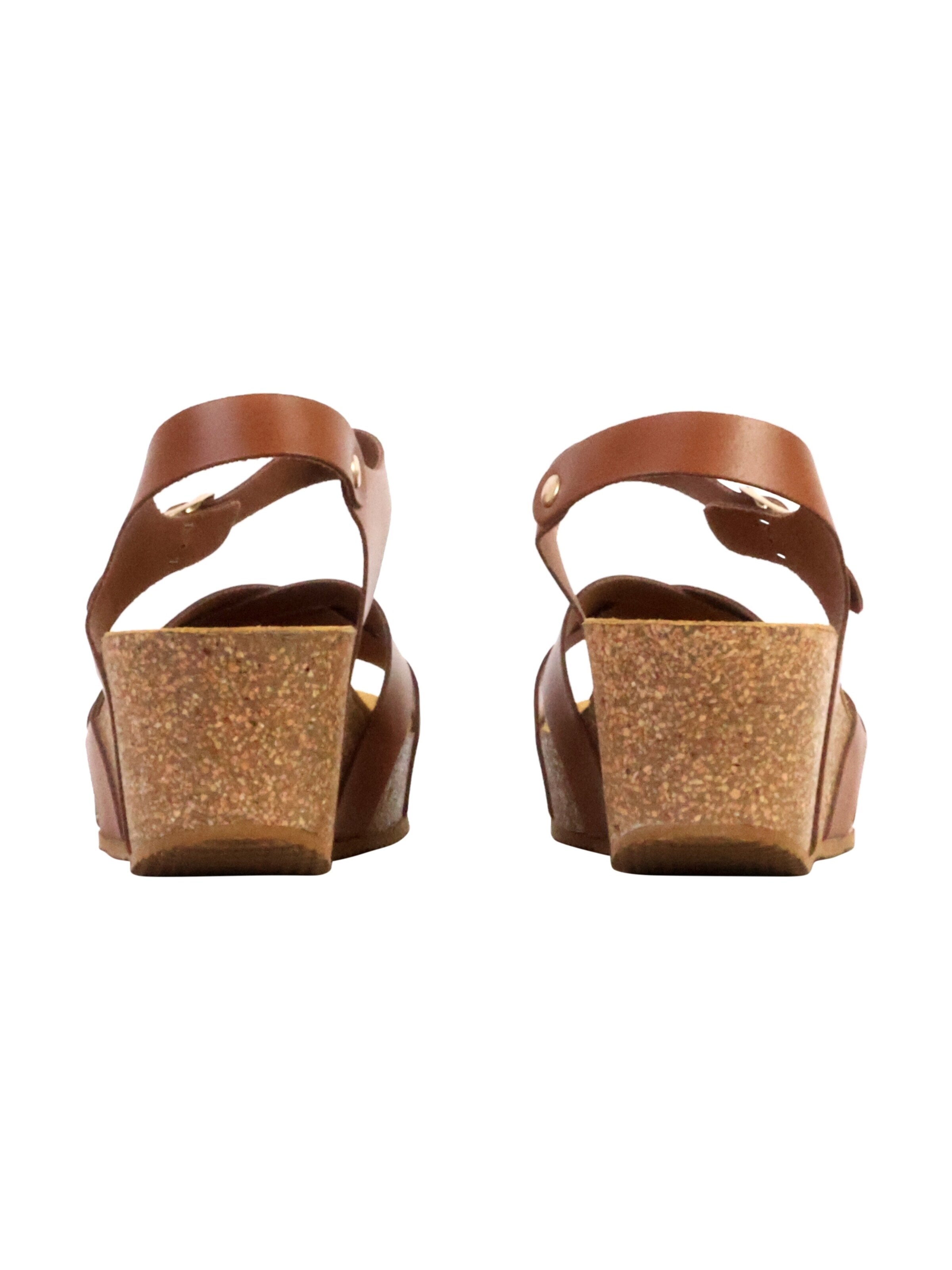 The Divine Factory Sandal 'Noga Ety Edge Leder-Sandalen mit Keilabsatz' in Brown