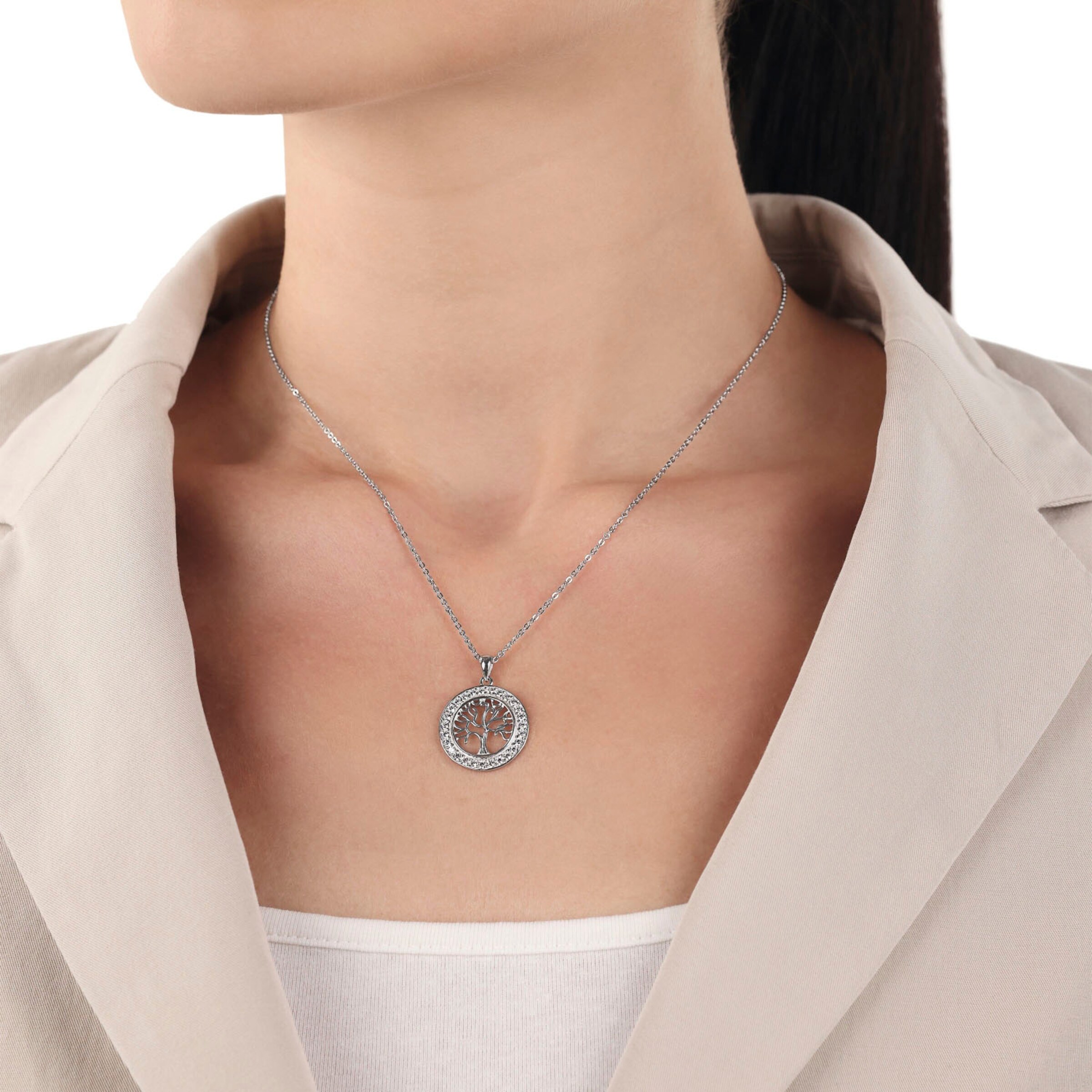 AMOR Necklace in Silver: front