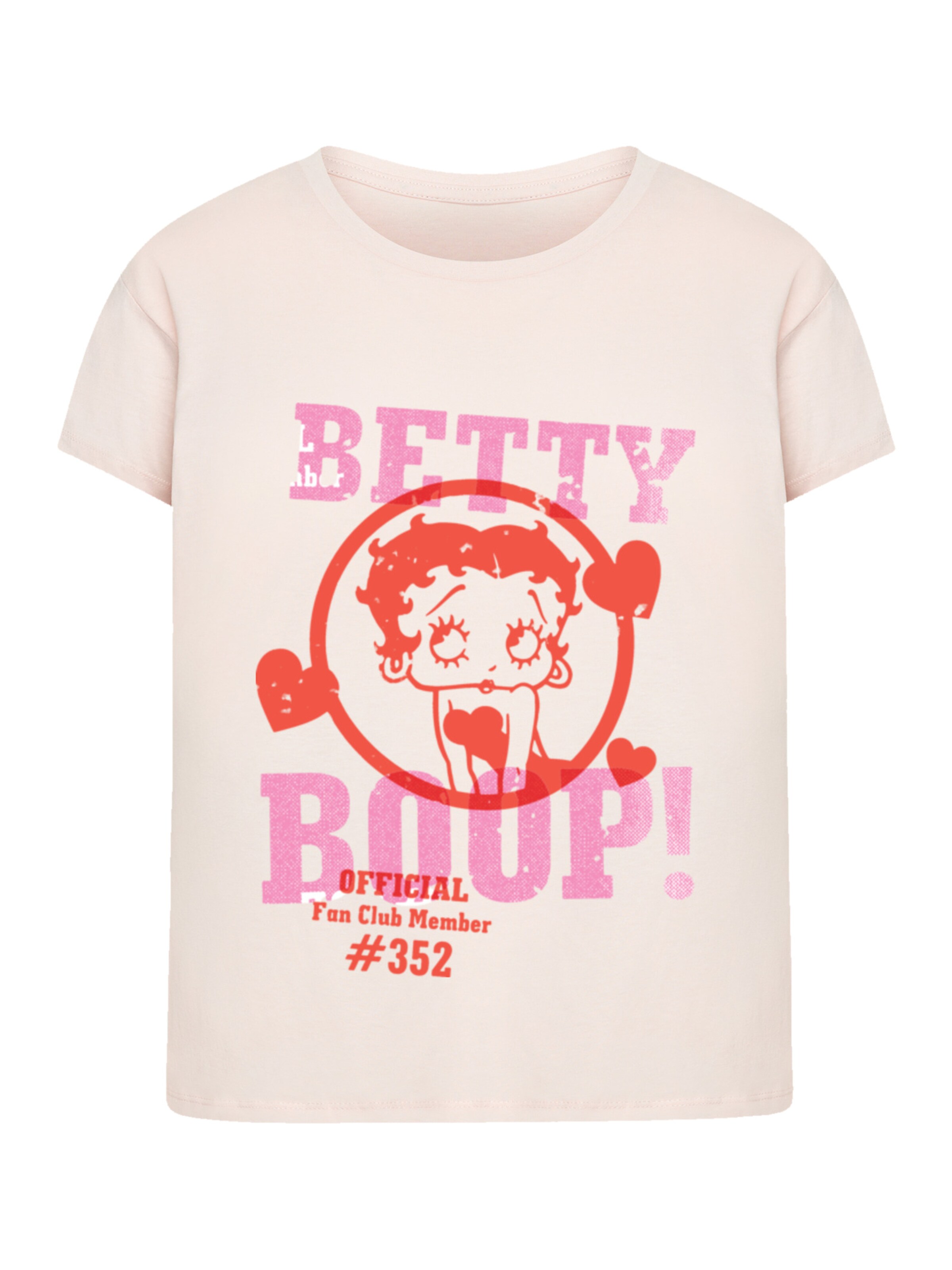 T-shirt 'Betty Boop Official Fan Club Member' F4NT4STIC en rose : devant