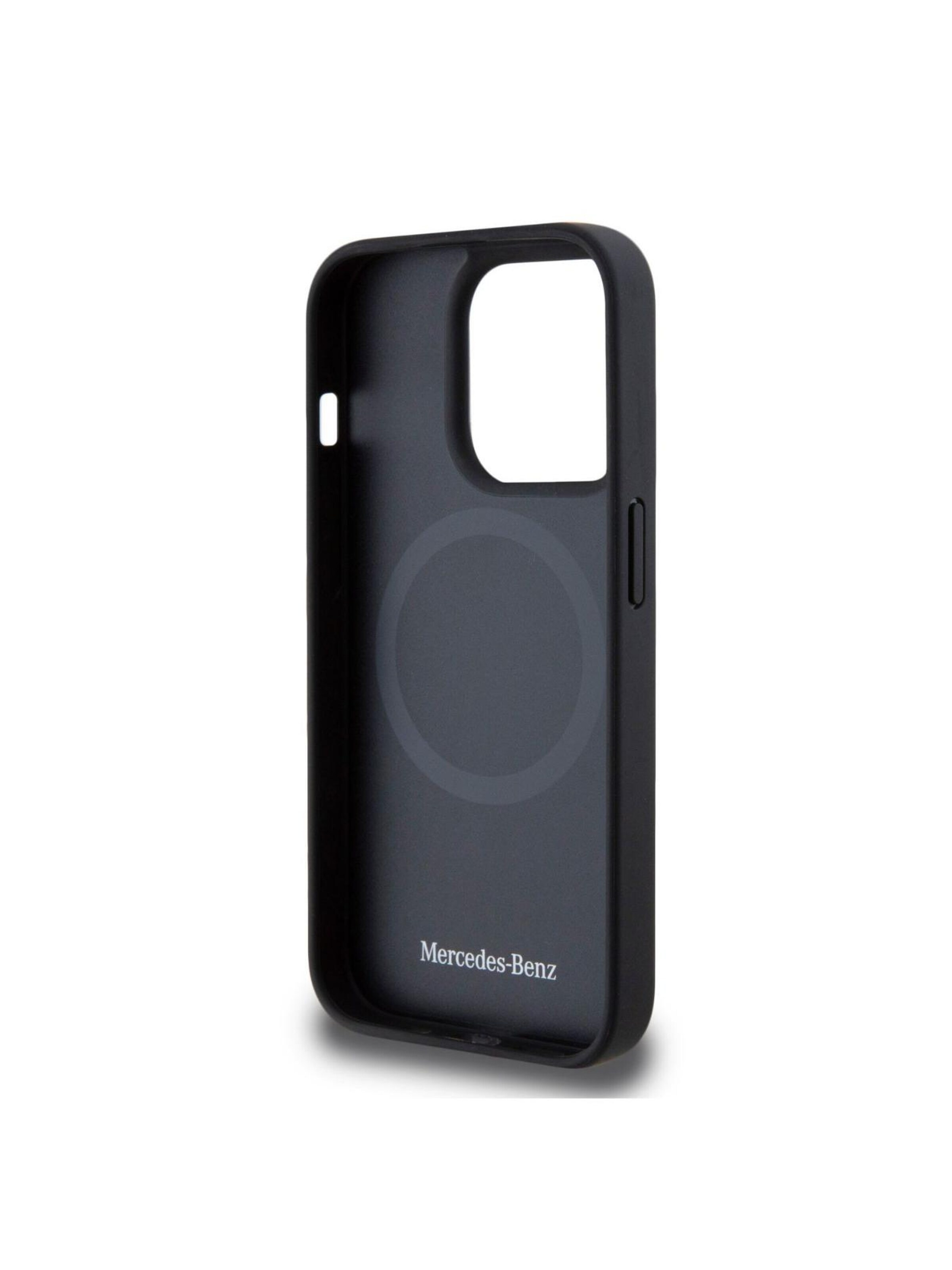 Mercedes Smartphonehoesje 'Mercedes MagSafe Wood Imitation Leather' in Bruin