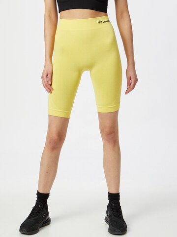 Hummel Skinny Sportbroek 'Ci' in Geel: voorkant