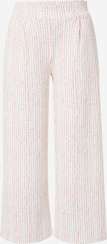 ICHI Boot cut Pleat-Front Pants 'Kate' in White: front