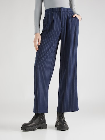 HOLLISTER Wide leg Pleat-Front Pants in Blue: front