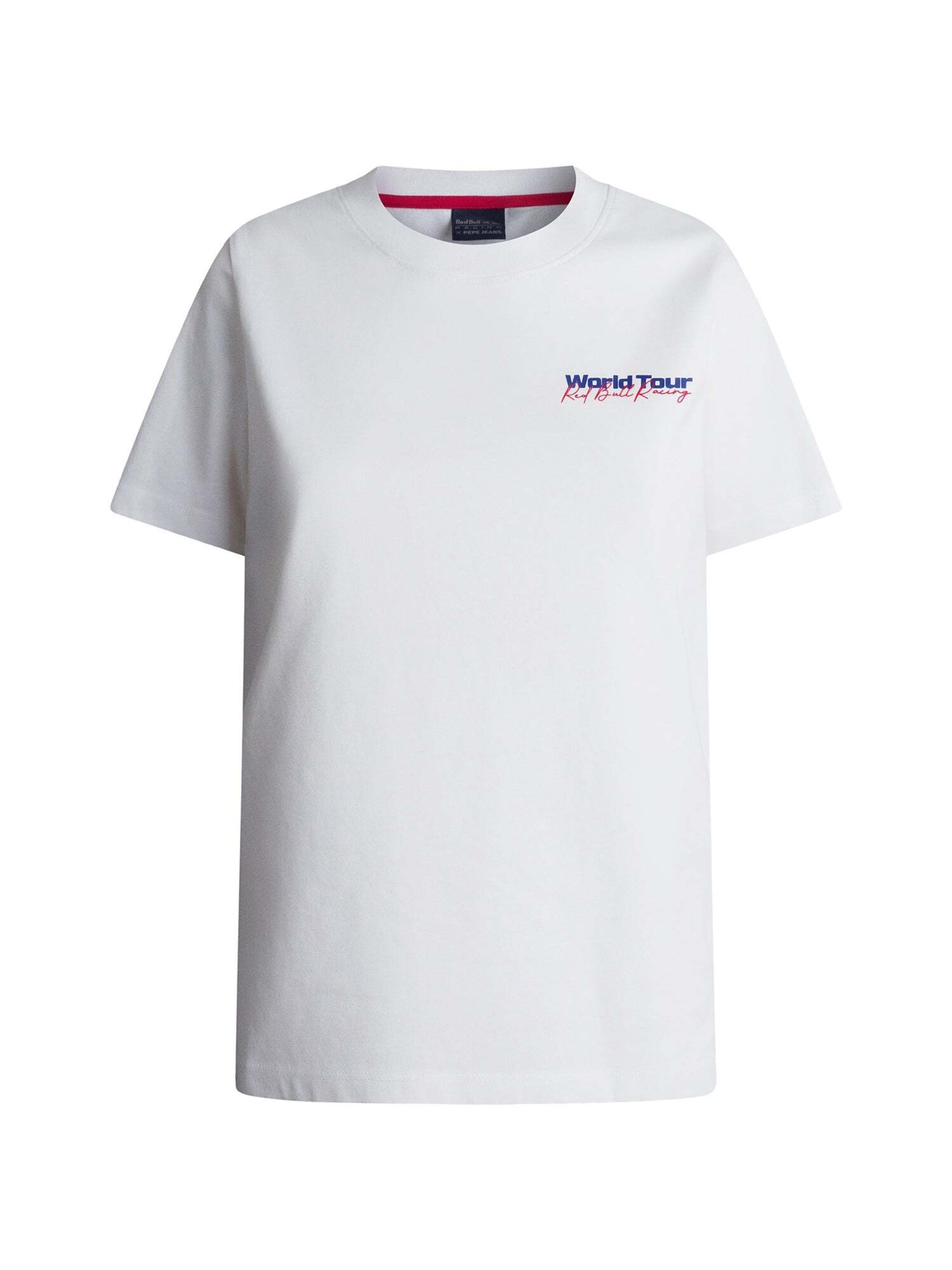 Maglietta ' W WORLD TOUR TEE ' di Red Bull Racing x Pepe Jeans in bianco: frontale