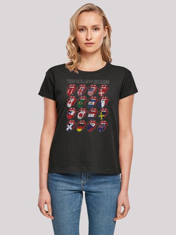 F4NT4STIC T-Shirt 'The Rolling Stones Voodoo Lounge Tongues' in Schwarz: Vorderseite