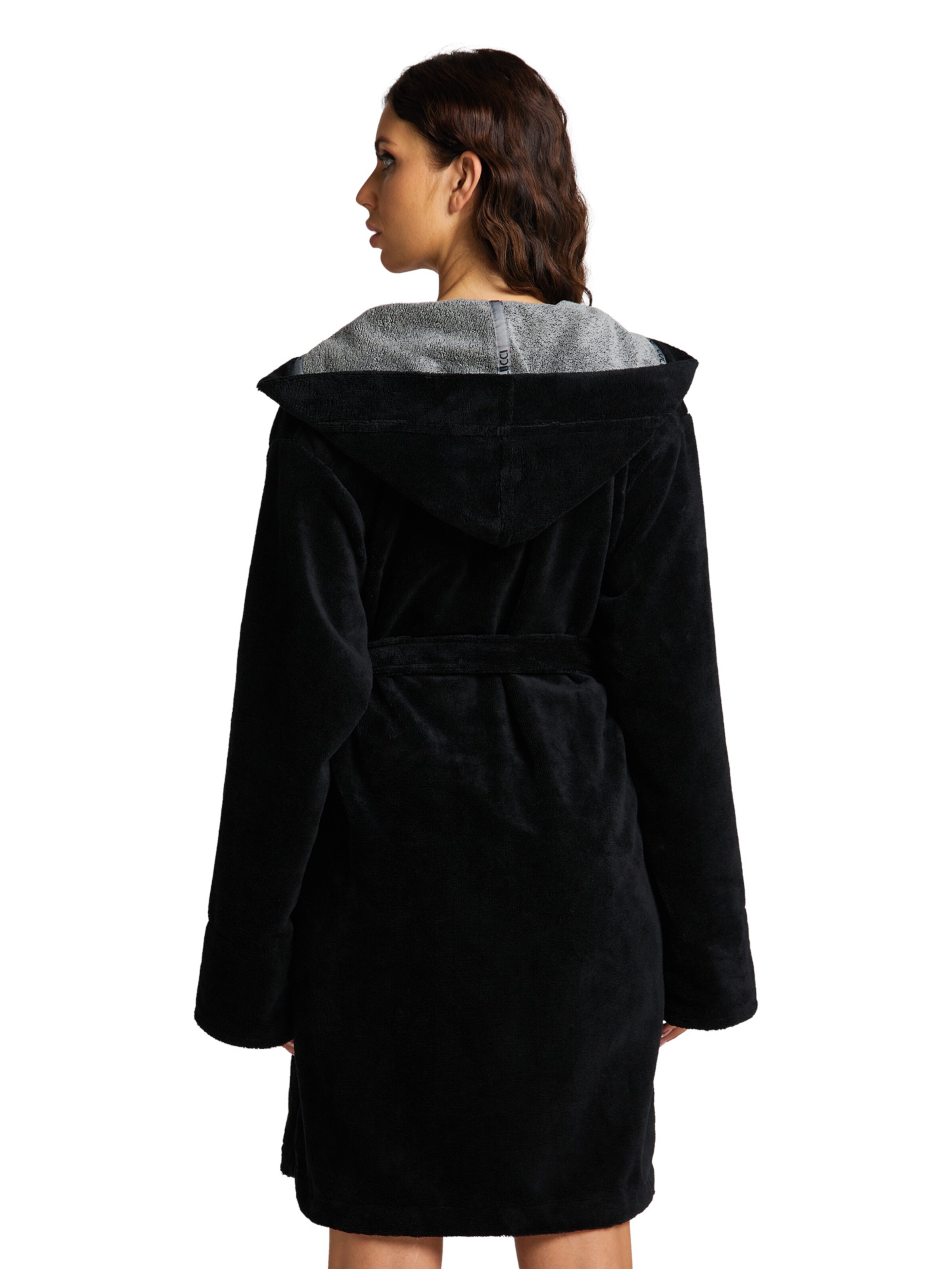 Carlo Colucci Short Bathrobe 'Coma' in Black