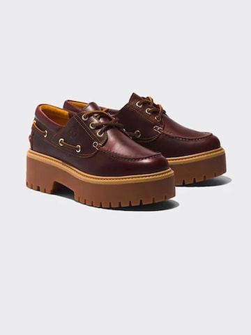 TIMBERLAND Mocassins 'Scarpa Da Barca Women's Stone Street Burgundy' in Rood: voorkant