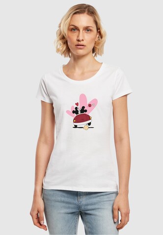 ABSOLUTE CULT T-Shirt 'Mickey Mouse - Car' in Weiß: predná strana