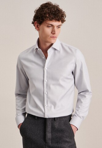 SEIDENSTICKER Slim fit Business shirt in Grey: front