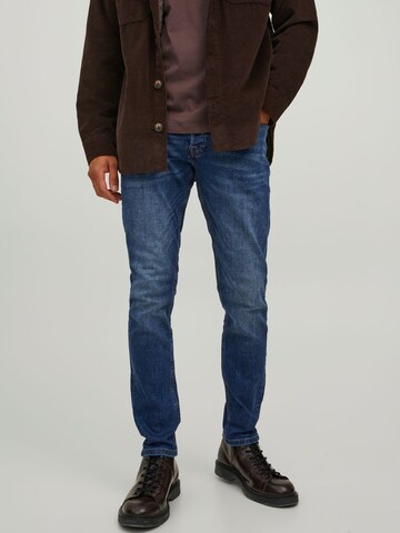 Coupe slim Jean 'Glenn' JACK & JONES en bleu : devant