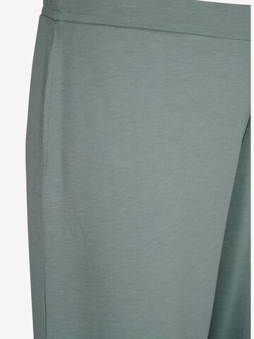 Zizzi Wide Leg Pyjamahose 'Malisa' in Grün