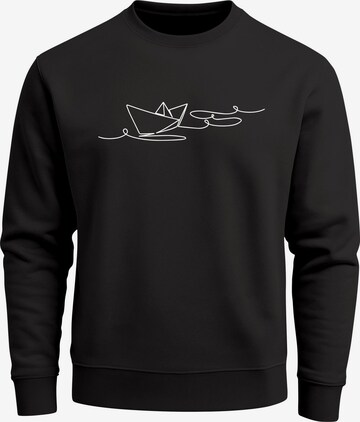 Neverless Sweatshirt 'Paperschiff' in Black: front