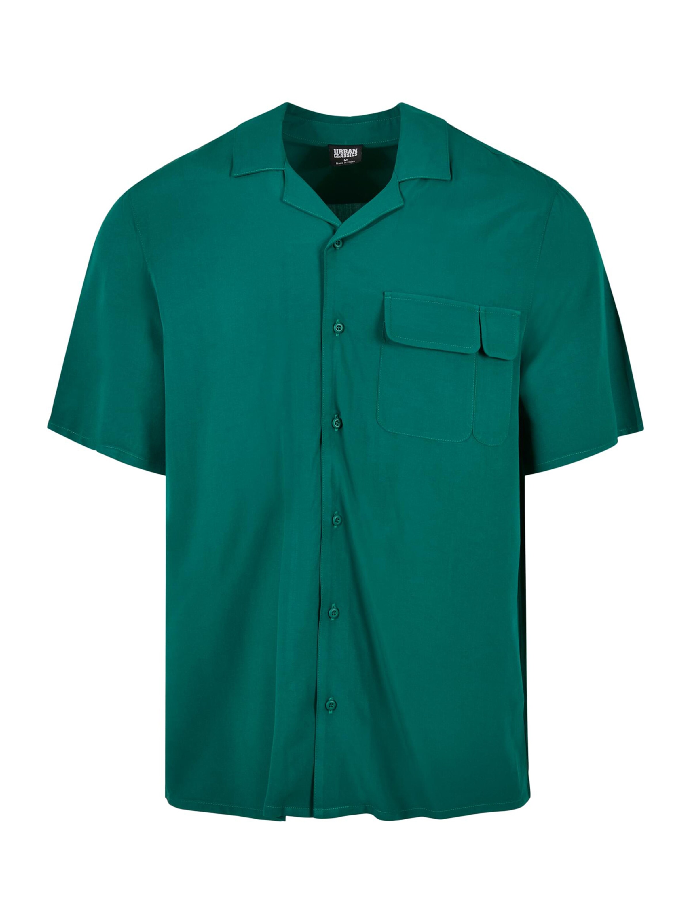 Urban Classics Классический крой Рубашка в Зеленый: спереди