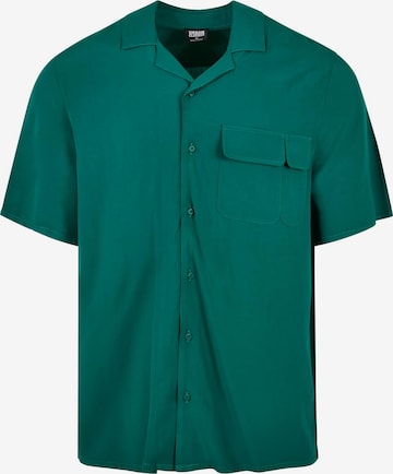 Urban Classics Comfort fit Button Up Shirt in Green: front