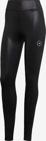 ADIDAS BY STELLA MCCARTNEY Skinny Sporthose 'Shiny ' in Schwarz: predná strana