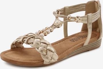 LASCANA Sandaler med rem i beige: forside