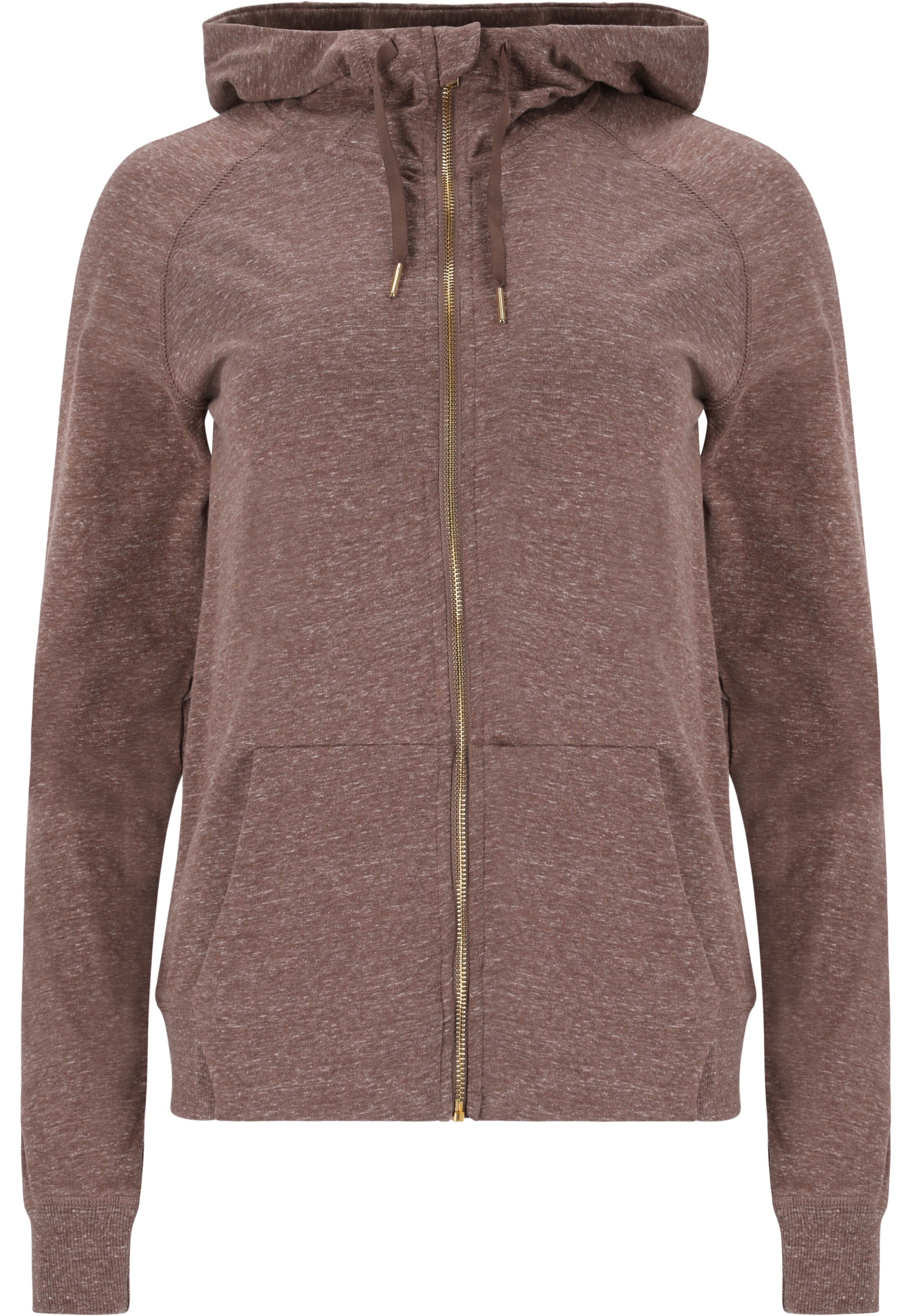 Athlecia Sweatjacke 'CHESTINE' in Braun: Vorderseite