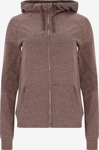 Athlecia Athletic Zip-Up Hoodie 'CHESTINE' in Brown: front