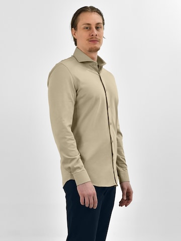 Vercate Slim Fit Businesshemd 'No. 19' in Beige