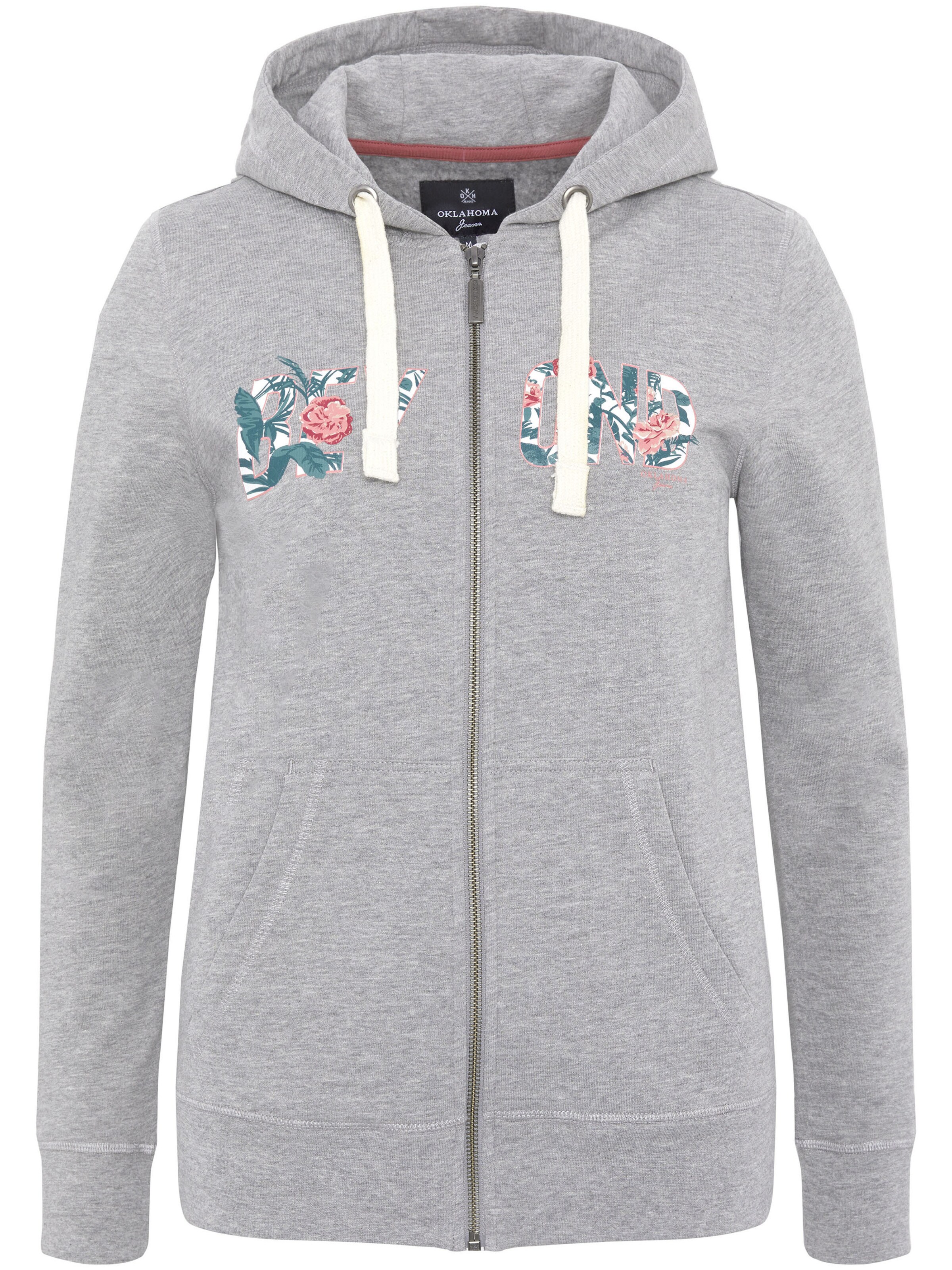 Oklahoma Jeans Sweatjacke in Grau: Vorderseite